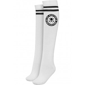 Dragstrip Kustom Go Kustom over-knee Socks Black Stripes